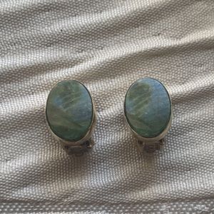 Jade and 12k Gold filled clip earrings